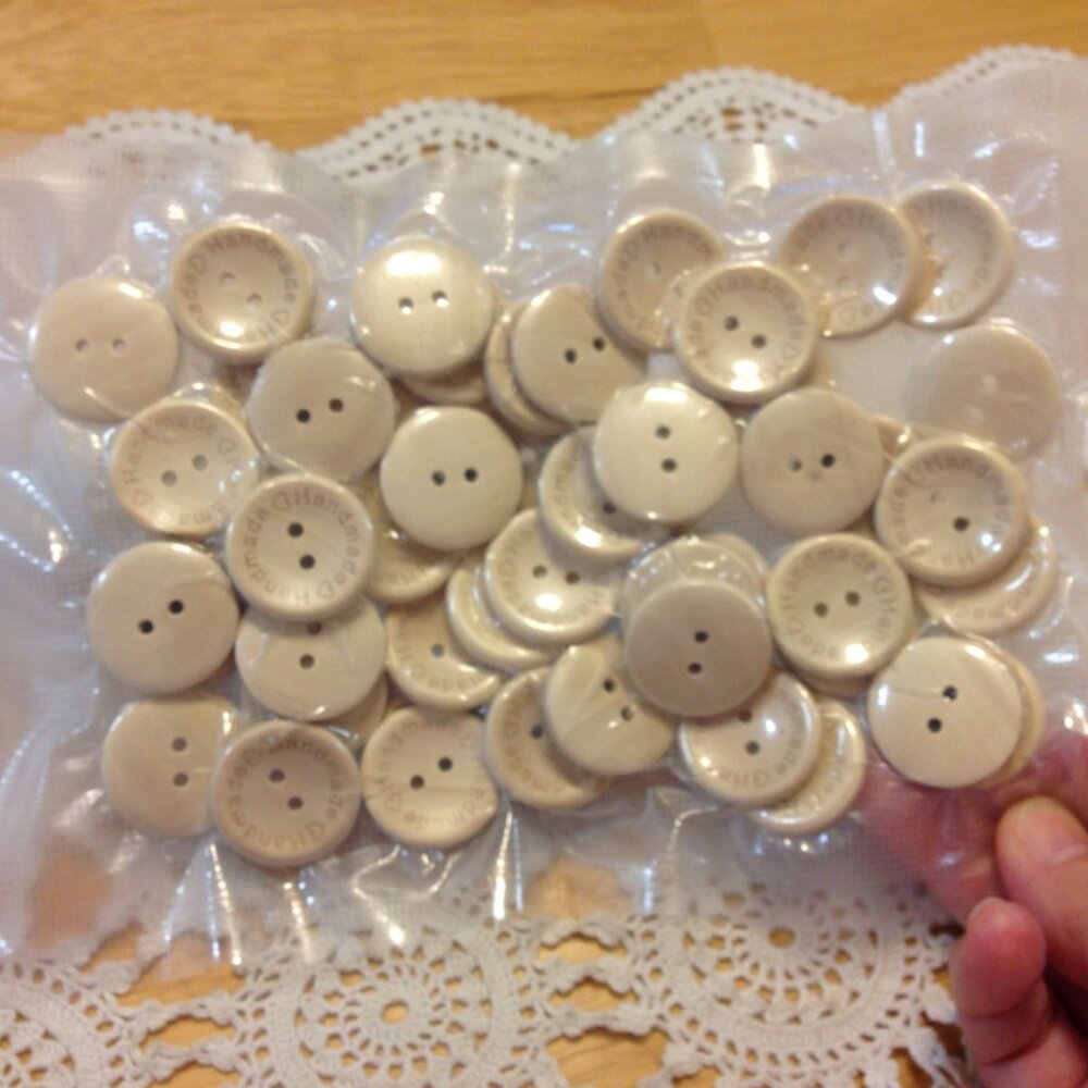 Sewing Buttons - 50 Handmade wooden buttons, New